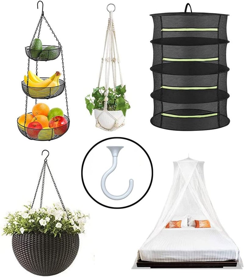 Evsteluo 4 Sets Heavy Duty Swag Ceiling Hooks with Hardware for Hanging Plants, Cavity Wall Fixing, Easy Installation, Holds Up to 30lbs, Ideal for Home & Garden (4 Sets, White) - Image 3